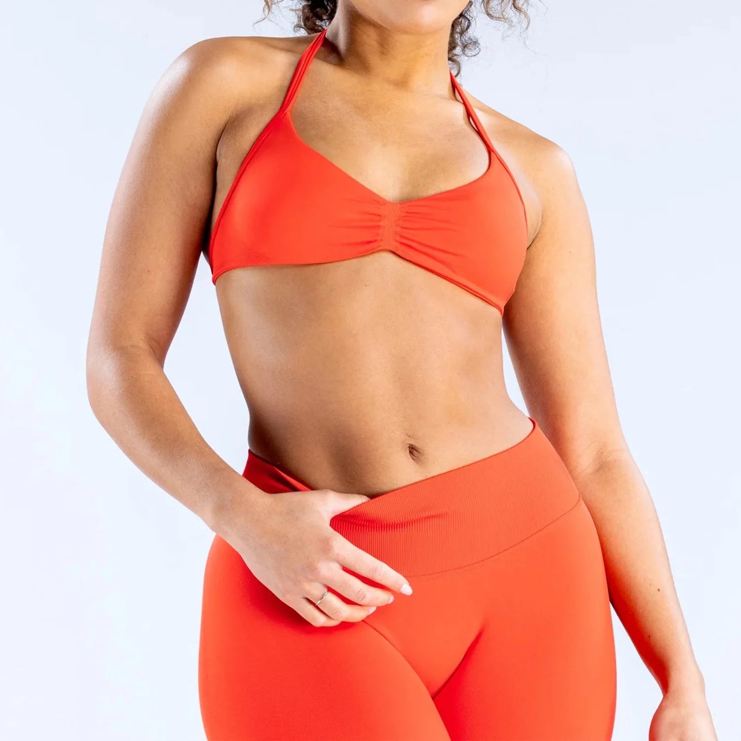 2PCS Gym Set Women Strappy Yoga Bra Top High Waist Workout Scrunch Shorts Sports Suit Seamless Yoga Set Fitness