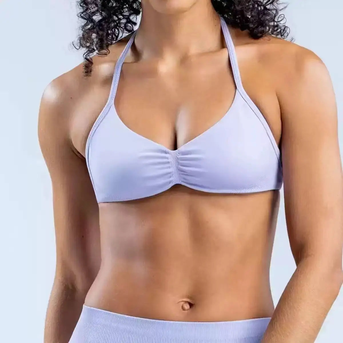 2PCS Gym Set Women Strappy Yoga Bra Top High Waist Workout Scrunch Shorts Sports Suit Seamless Yoga Set Fitness