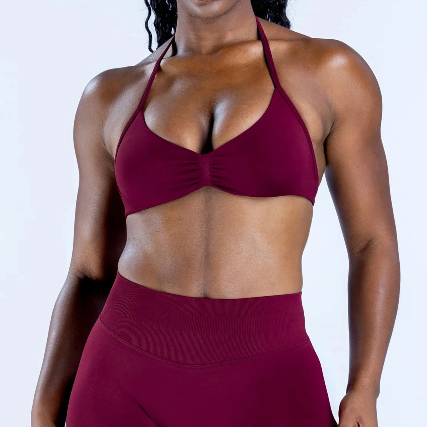 2PCS Gym Set Women Strappy Yoga Bra Top High Waist Workout Scrunch Shorts Sports Suit Seamless Yoga Set Fitness